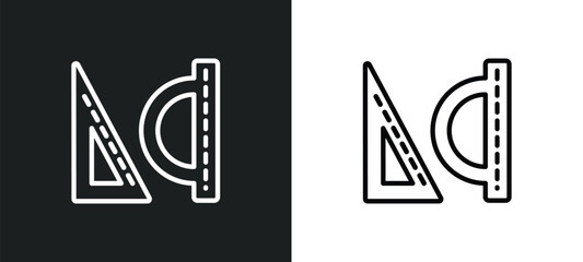 Poster - outline icon in white and black colors. flat vector icon from geometry collection for web, mobile ap
