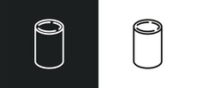 Cylinder Outline Icon In White And Black Colors. Cylinder Flat Vector Icon From Geometric Figure Collection For Web, Mobile Apps And Ui.