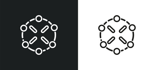 Poster - constraint outline icon in white and black colors. constraint flat vector icon from geometric figure collection for web, mobile apps and ui.