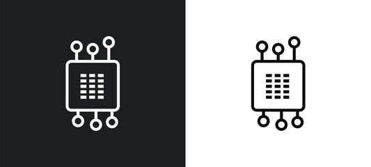 Poster - future technology outline icon in white and black colors. future technology flat vector icon from general collection for web, mobile apps and ui.
