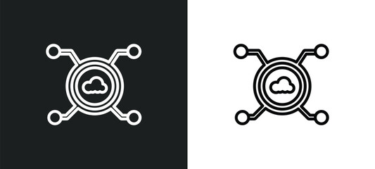 Poster - edge computing outline icon in white and black colors. edge computing flat vector icon from general collection for web, mobile apps and ui.
