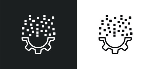 Poster - digital transformation outline icon in white and black colors. digital transformation flat vector icon from general collection for web, mobile apps and ui.
