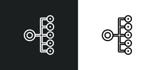 Poster - classification outline icon in white and black colors. classification flat vector icon from general collection for web, mobile apps and ui.