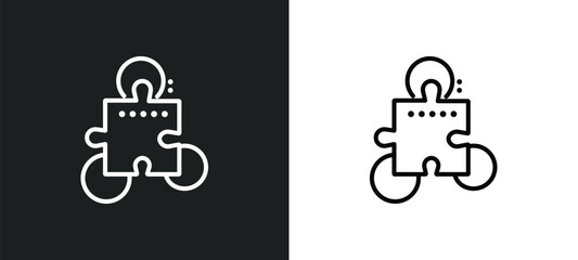 Poster - business intelligence outline icon in white and black colors. business intelligence flat vector icon from general collection for web, mobile apps and ui.