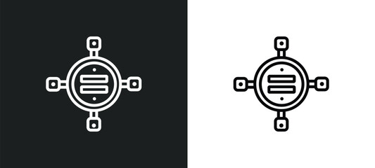 Poster - big data scientist outline icon in white and black colors. big data scientist flat vector icon from general collection for web, mobile apps and ui.
