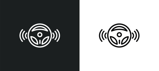 Poster - autopilot outline icon in white and black colors. autopilot flat vector icon from general collection for web, mobile apps and ui.