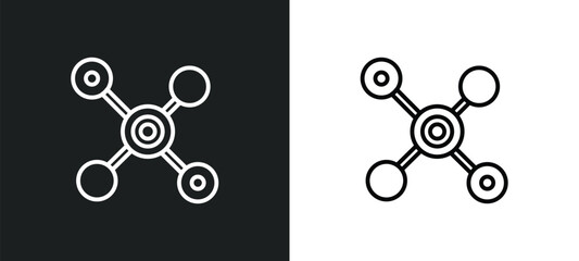 Poster - advertising networks outline icon in white and black colors. advertising networks flat vector icon from general collection for web, mobile apps and ui.