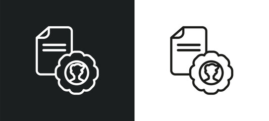 Poster - profile list outline icon in white and black colors. profile list flat vector icon from general collection for web, mobile apps and ui.