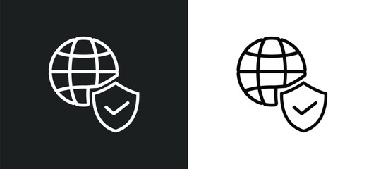 Poster - data processing outline icon in white and black colors. data processing flat vector icon from gdpr collection for web, mobile apps and ui.