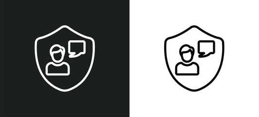 Poster - profiling outline icon in white and black colors. profiling flat vector icon from gdpr collection for web, mobile apps and ui.