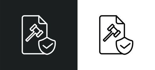 Poster - code of conduct outline icon in white and black colors. code of conduct flat vector icon from gdpr collection for web, mobile apps and ui.