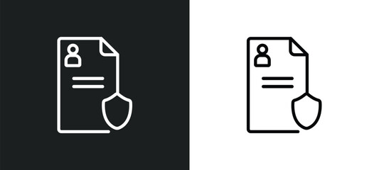 Poster - account outline icon in white and black colors. account flat vector icon from gdpr collection for web, mobile apps and ui.