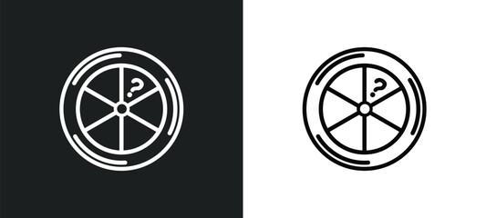 Poster - trivial outline icon in white and black colors. trivial flat vector icon from gaming collection for 