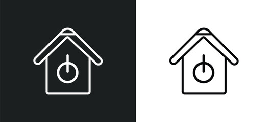 Poster - smart house outline icon in white and black colors. smart house flat vector icon from future technology collection for web, mobile apps and ui.