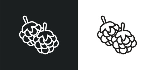 Wall Mural - blackberry outline icon in white and black colors. blackberry flat vector icon from fruits and vegetables collection for web, mobile apps and ui.