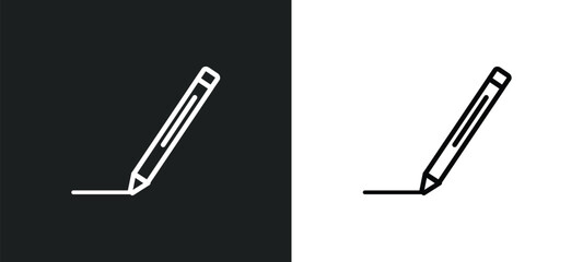 Poster - write outline icon in white and black colors. write flat vector icon from hobbies collection for web, mobile apps and ui.