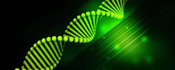 Wall Mural - 3d render of dna structure, abstract background
