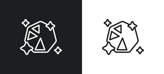 diamond precious stone outline icon in white and black colors. diamond precious stone flat vector icon from fashion collection for web, mobile apps and ui.