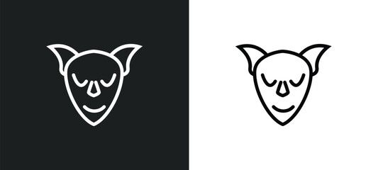Poster - goblin outline icon in white and black colors. goblin flat vector icon from fairy tale collection fo
