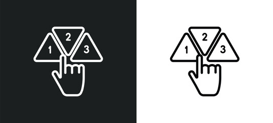 Poster - choice outline icon in white and black colors. choice flat vector icon from ethics collection for web, mobile apps and ui.