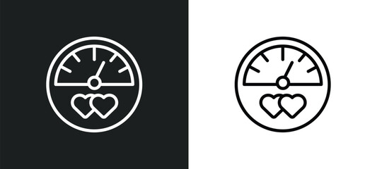 Poster - gauge outline icon in white and black colors. gauge flat vector icon from ethics collection for web, mobile apps and ui.