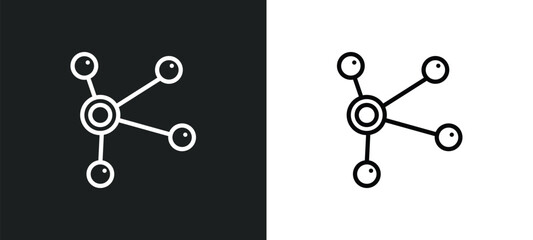 Poster - connect outline icon in white and black colors. connect flat vector icon from ethics collection for 