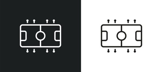 Poster - table soccer outline icon in white and black colors. table soccer flat vector icon from entertainmen
