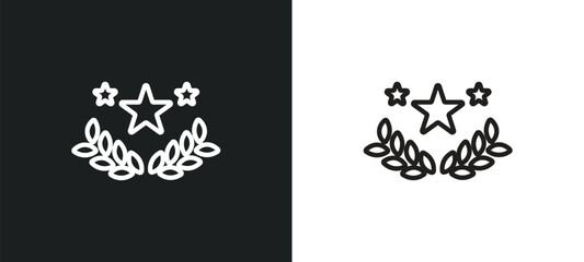 Poster - glory outline icon in white and black colors. glory flat vector icon from entertainment collection f