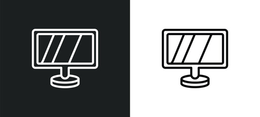 Poster - lcd outline icon in white and black colors. lcd flat vector icon from electronic devices collection for web, mobile apps and ui.