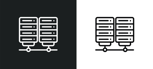Poster - server outline icon in white and black colors. server flat vector icon from electronic devices collection for web, mobile apps and ui.