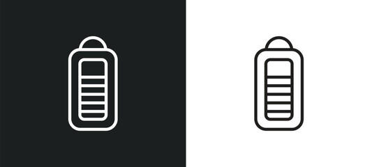 Poster - battery outline icon in white and black colors. battery flat vector icon from electronic devices collection for web, mobile apps and ui.