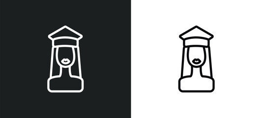 Wall Mural - student outline icon in white and black colors. student flat vector icon from education collection f