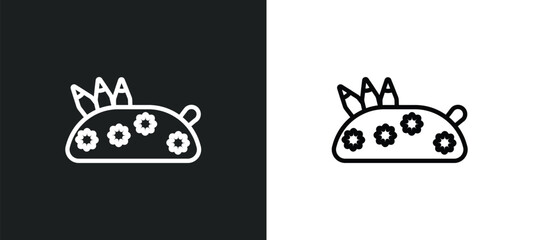 Wall Mural - pencil case outline icon in white and black colors. pencil case flat vector icon from education coll