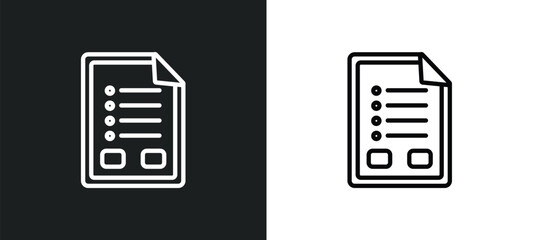 Poster - exam outline icon in white and black colors. exam flat vector icon from education collection for web, mobile apps and ui.