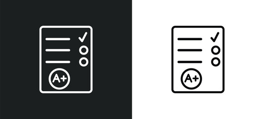 Wall Mural - final test outline icon in white and black colors. final test flat vector icon from education collec