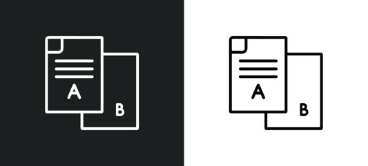 Poster - various files outline icon in white and black colors. various files flat vector icon from education collection for web, mobile apps and ui.