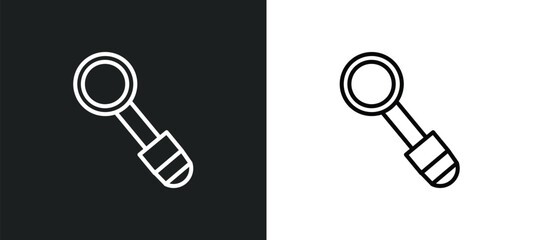 Poster - magnification lens outline icon in white and black colors. magnification lens flat vector icon from education collection for web, mobile apps and ui.