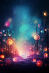 Wall Mural - abstract fantasy landscape in blue and pink colors