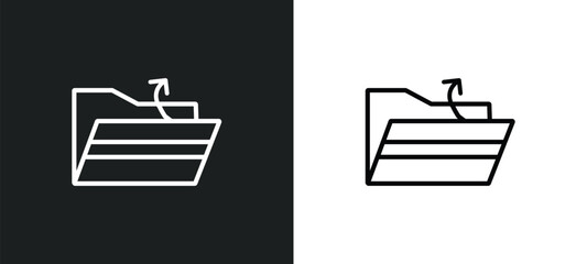 Poster - open file outline icon in white and black colors. open file flat vector icon from education collection for web, mobile apps and ui.