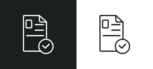 Poster - application form outline icon in white and black colors. application form flat vector icon from education collection for web, mobile apps and ui.