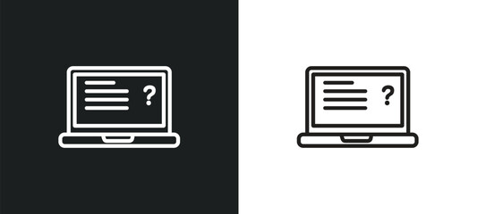Poster - online test outline icon in white and black colors. online test flat vector icon from education collection for web, mobile apps and ui.