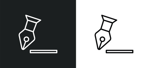 Poster - pen edit outline icon in white and black colors. pen edit flat vector icon from edit tools collection for web, mobile apps and ui.
