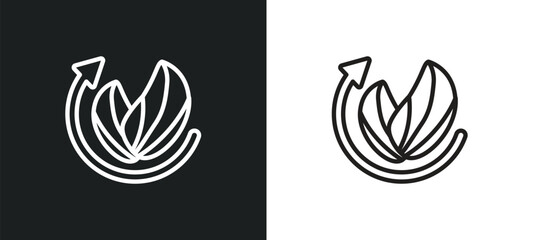 Poster - reload arrows outline icon in white and black colors. reload arrows flat vector icon from ecology collection for web, mobile apps and ui.