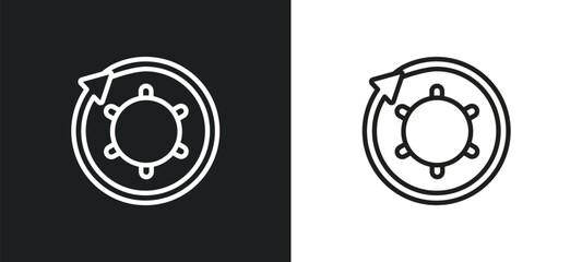 Poster - reload outline icon in white and black colors. reload flat vector icon from ecology collection for web, mobile apps and ui.