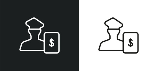 Poster - business education outline icon in white and black colors. business education flat vector icon from e learning and education collection for web, mobile apps and ui.