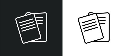 Poster - paper outline icon in white and black colors. paper flat vector icon from education collection for web, mobile apps and ui.