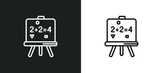 Poster - board outline icon in white and black colors. board flat vector icon from education collection for web, mobile apps and ui.