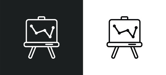 Poster - business education outline icon in white and black colors. business education flat vector icon from education collection for web, mobile apps and ui.