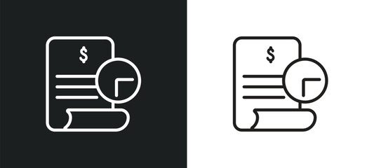 Poster - waiting list outline icon in white and black colors. waiting list flat vector icon from e commerce and payment collection for web, mobile apps and ui.