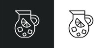 Sangria Outline Icon In White And Black Colors. Sangria Flat Vector Icon From Drinks Collection For Web, Mobile Apps And Ui.